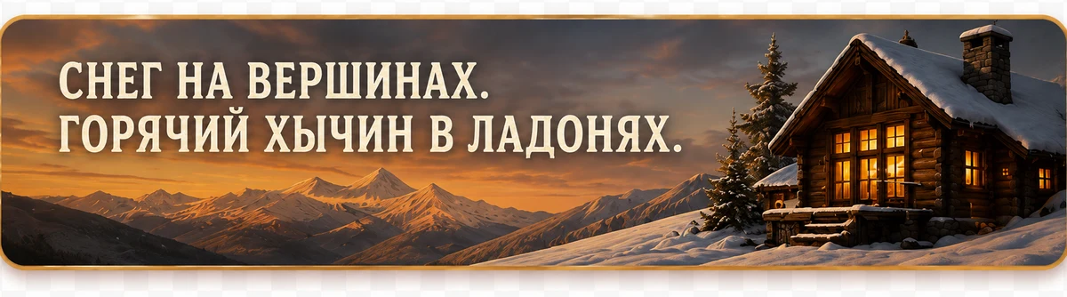 Снег на вершинах. Горячий хычин в ладонях